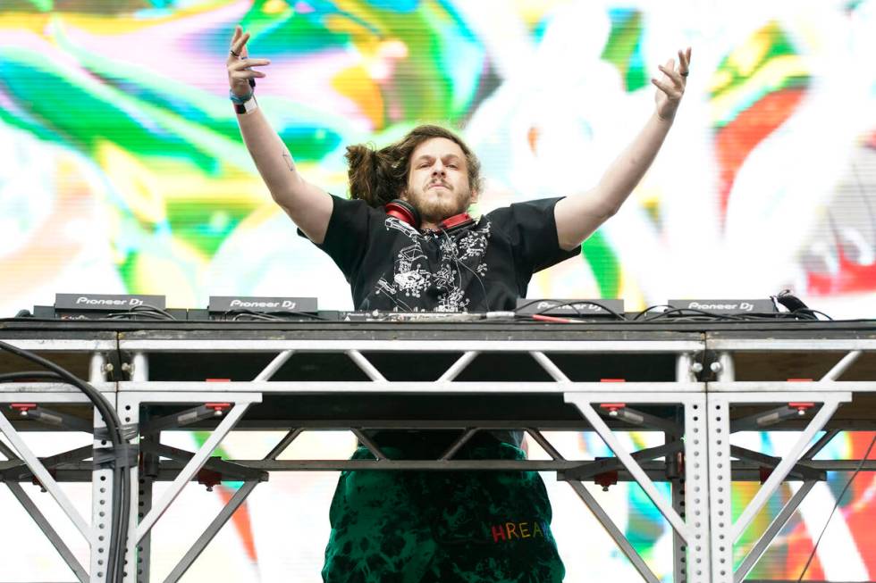 Subtronics performs on day two of the Lollapalooza music festival on Friday, July 30, 2021, at ...