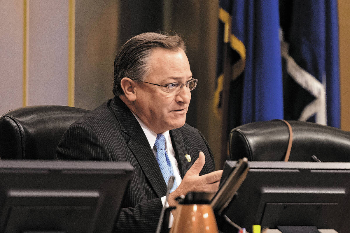 Mayor Pro Tem Steven Ross speaks at Las Vegas City Hall Council Chambers Wednesday, Aug. 3, 201 ...