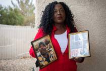 Dorothy Williams poses for a portrait with framed photos of her brother, Kevin Fleming, on Frid ...