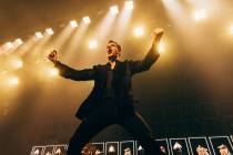 Killers front man Brandon Flowers performs at the Chelsea at the Cosmopolitan on Saturday, Dec. ...