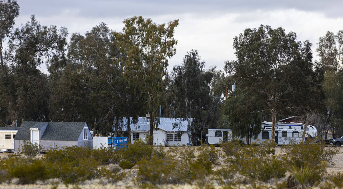 Buildings and RVs are seen in Nipton, Calif., a small desert town purchased by entertainment co ...