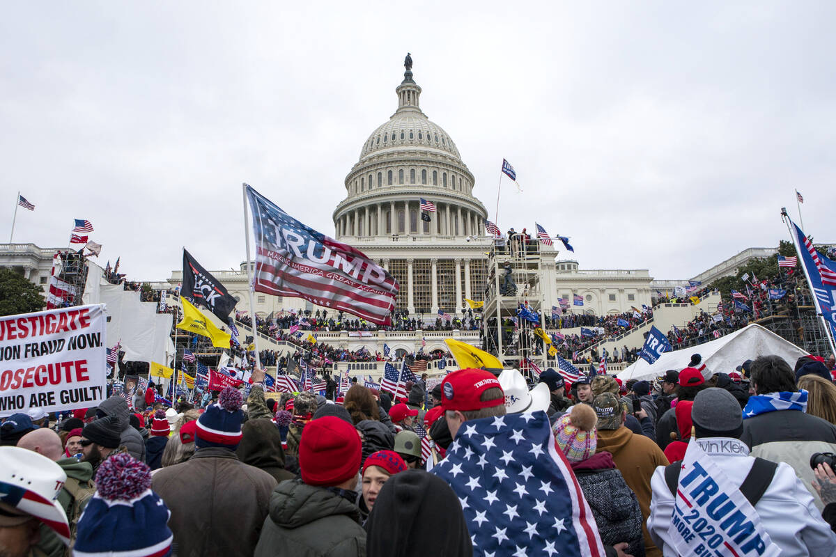 Rioters loyal to President Donald Trump rally at the U.S. Capitol in Washington on Jan. 6, 2021 ...