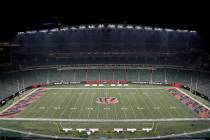 Paycor Stadium sits empty after the NFL postponed the game following an injury to Buffalo Bills ...