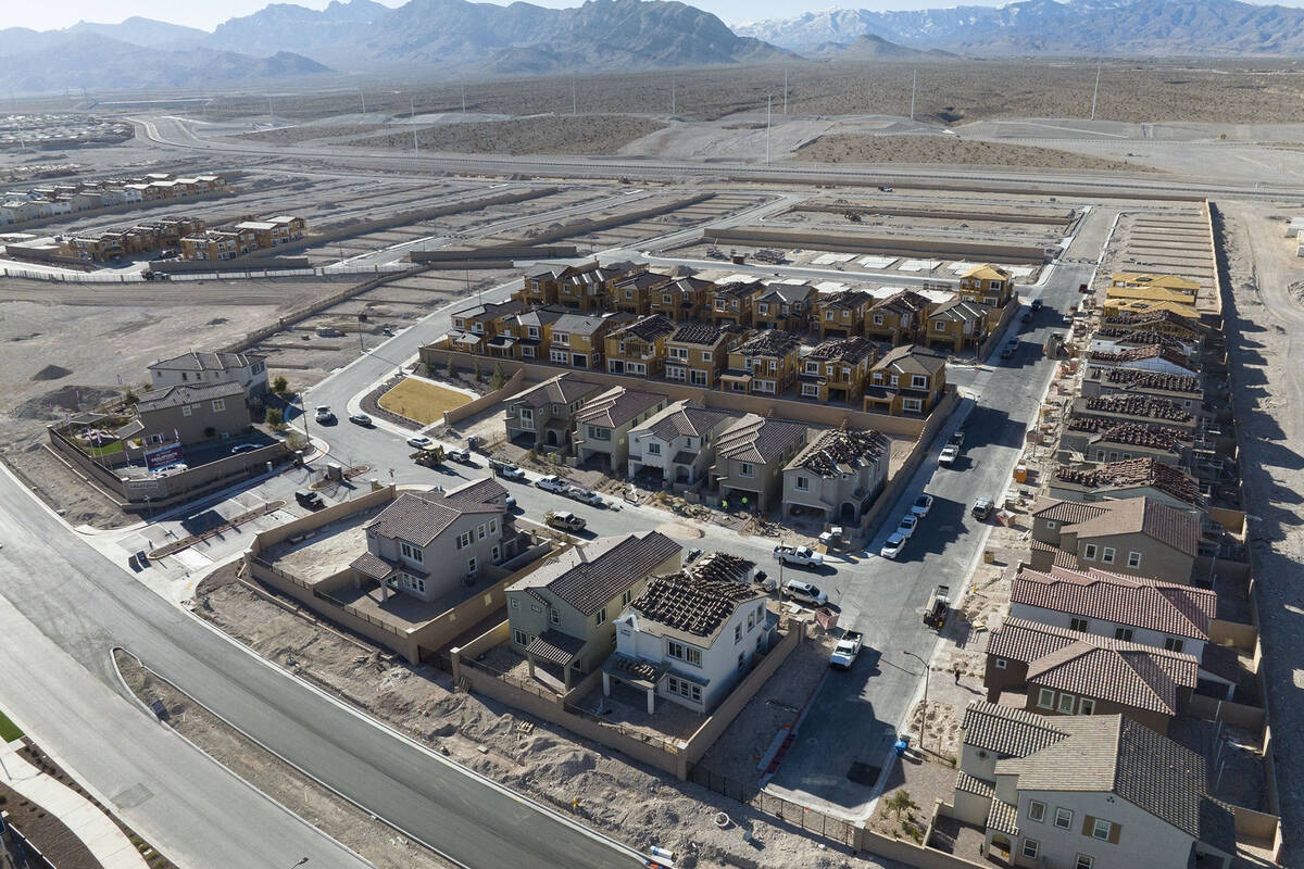 Construction is underway for a new housing community in the northwest of Las Vegas in Skye Cany ...