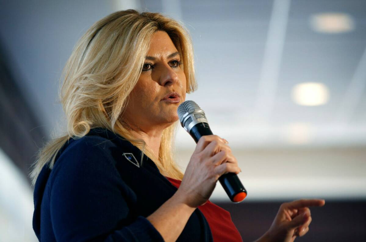 Michele Fiore participates in a debate in Henderson in 2016. (AP Photo/John Locher)