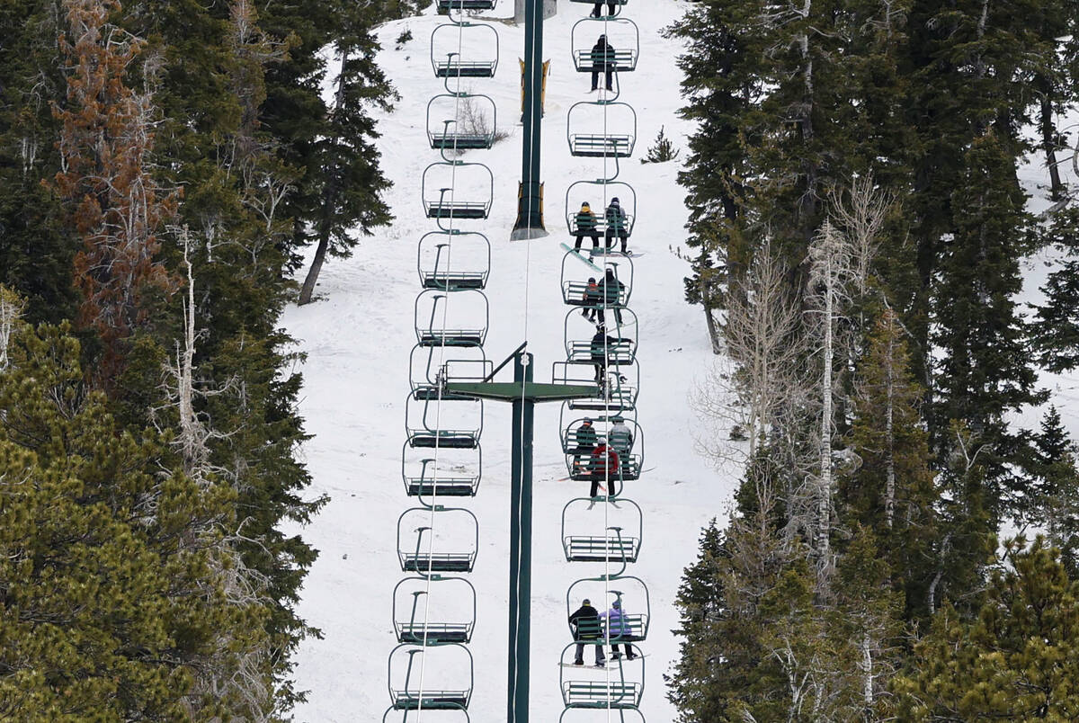 FILE - With fresh snow, ski conditions should be good this weekend at Lee Canyon Ski and Snowbo ...