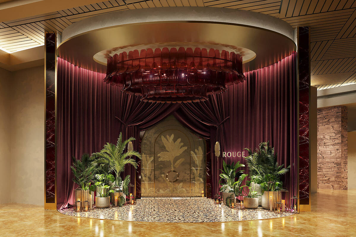 A rendering of the entrance to Rouge Room, a cocktail and live entertainment lounge, set to deb ...