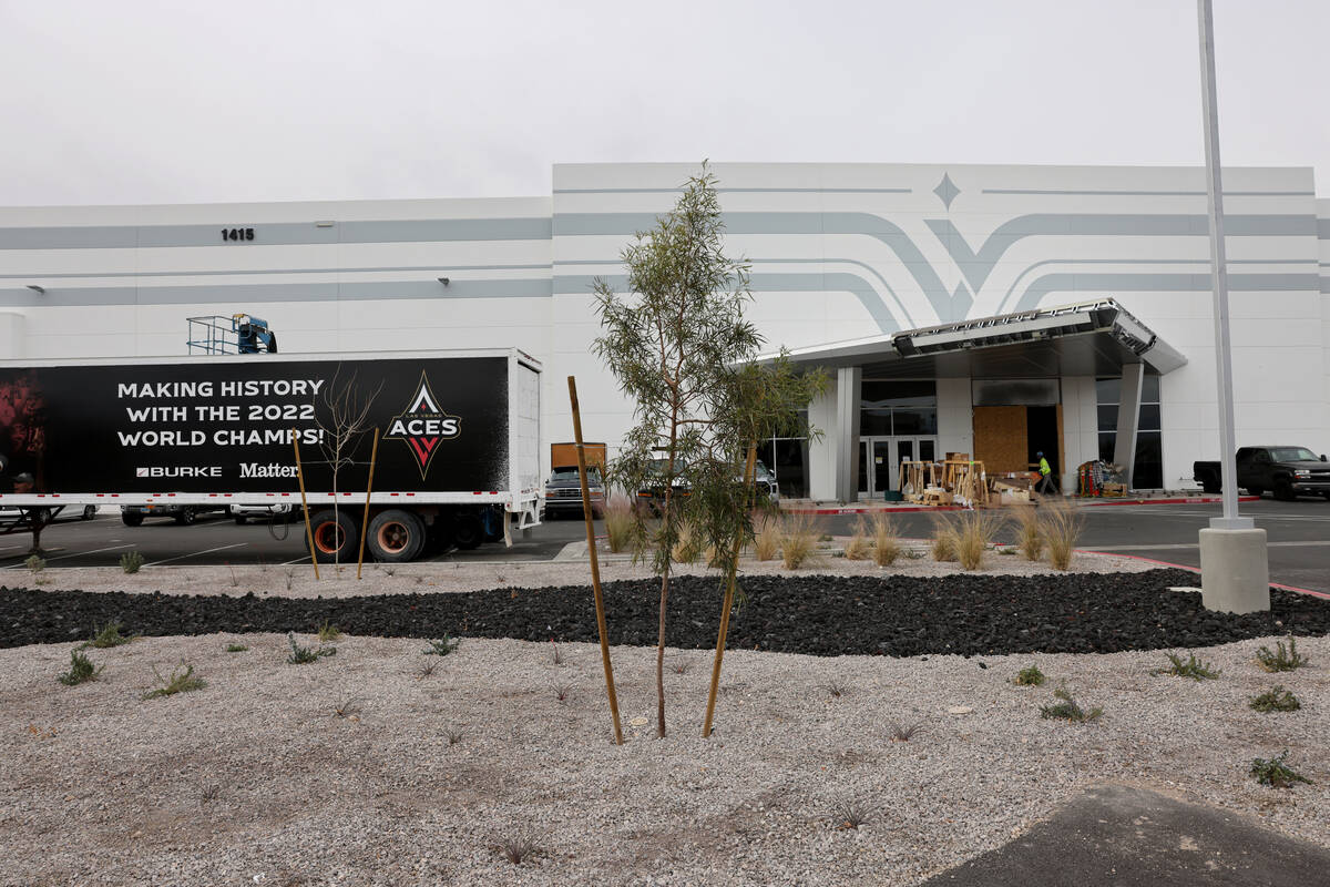 The Las Vegas Aces training facility under construction adjacent to the Las Vegas Raiders headq ...