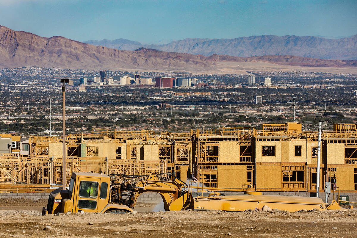 The construction site of new homes being built in Summerlin in Las Vegas, Monday, Oct. 3, 2022. ...