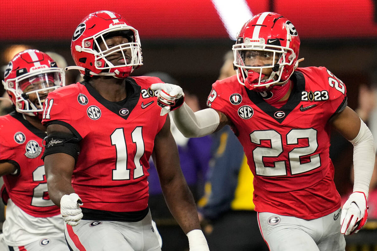 Georgia defensive back Javon Bullard (22) celebrates during the first half of the national cham ...