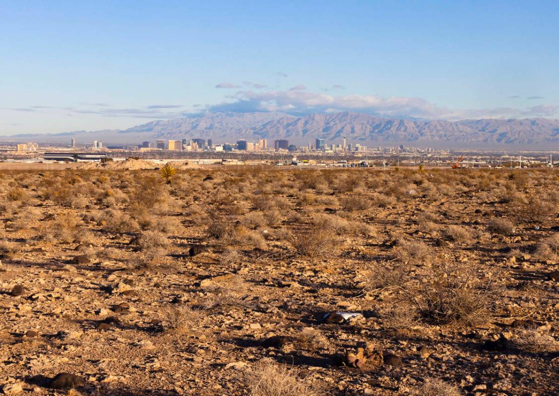 Vacant land where Station Casinos plans to build a 600-room resort west of the Via Inspirada/Bi ...