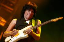 British guitarist Jeff Beck performs on the Stravinski hall during the 41st Montreux Jazz Festi ...