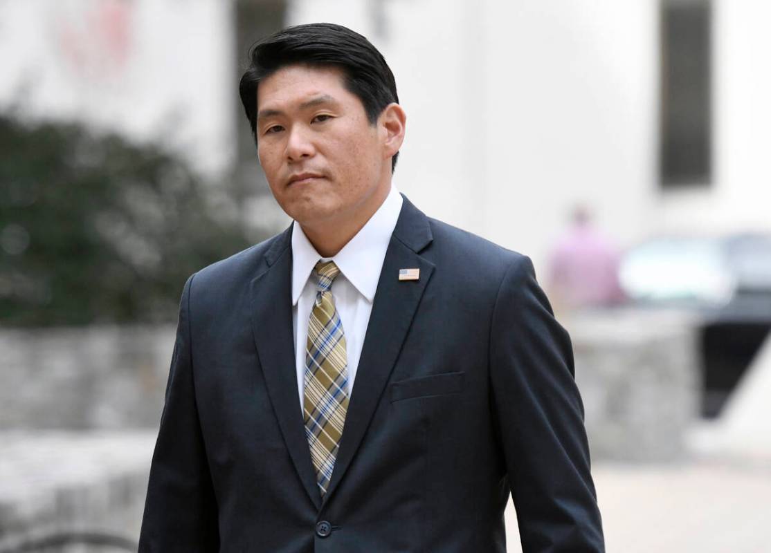 U.S. Attorney Robert Hur arrives at U.S. District Court in Baltimore on Nov. 21, 2019. Attorney ...