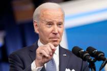 President Joe Biden responds a reporters question after speaking about the economy in the South ...