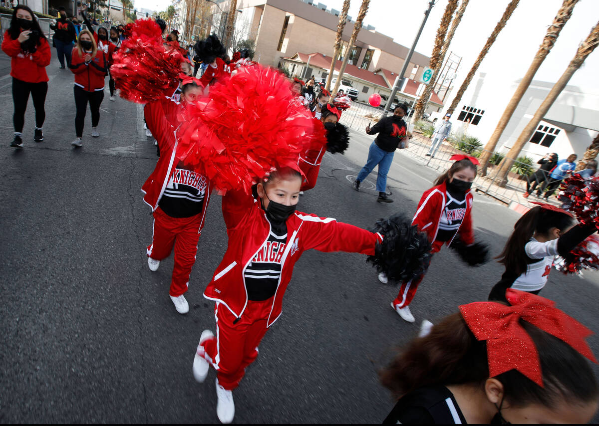 FILE - Students from Mater Academy perform during the 40th annual Martin Luther King, Jr. parad ...