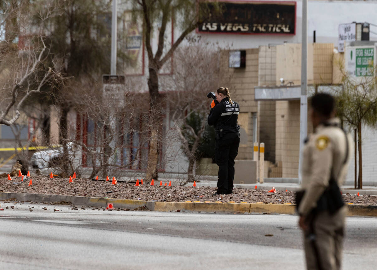 Las Vegas police are investigating following a fatal crash involving a pedestrian at 975 E Saha ...