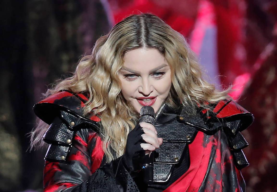 FILE - In this Feb. 20, 2016 file photo, Madonna performs during the Rebel Heart World Tour in ...