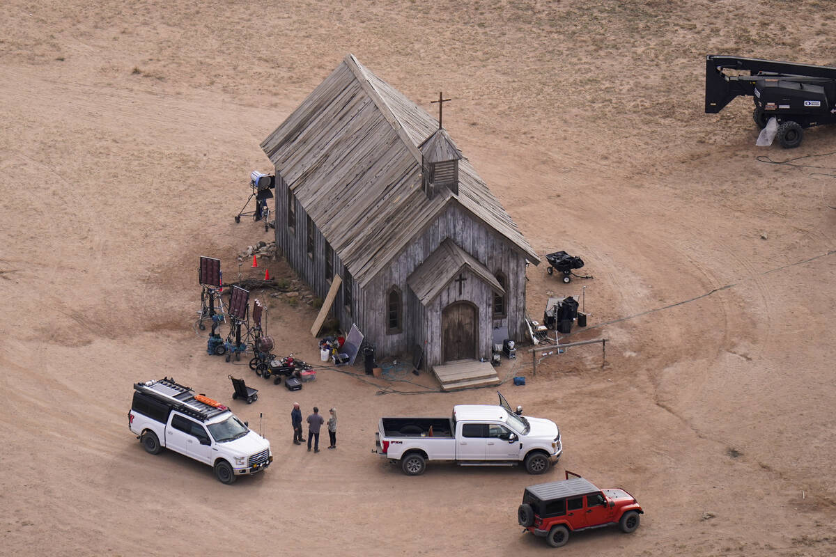 FILE - This aerial photo shows the Bonanza Creek Ranch in Santa Fe, N.M., on Saturday, Oct. 23, ...