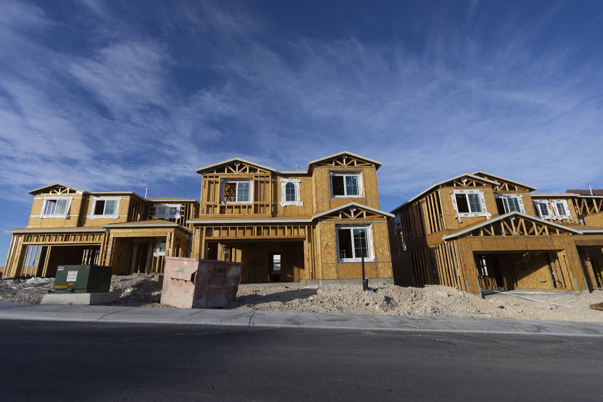 New home construction in the Skye Canyon Master Planned Community in Las Vegas is seen on Monda ...