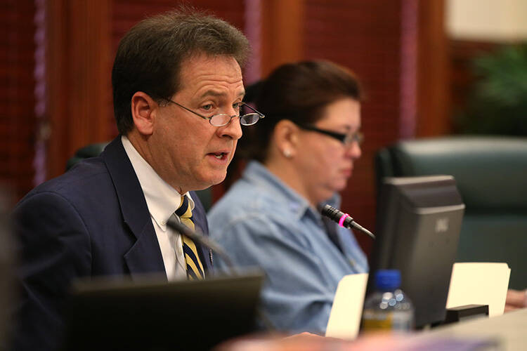 Lt. Gov. Brian Krolicki chairs a meeting on Wednesday, May 14, 2014, in Carson City, Nev., in t ...