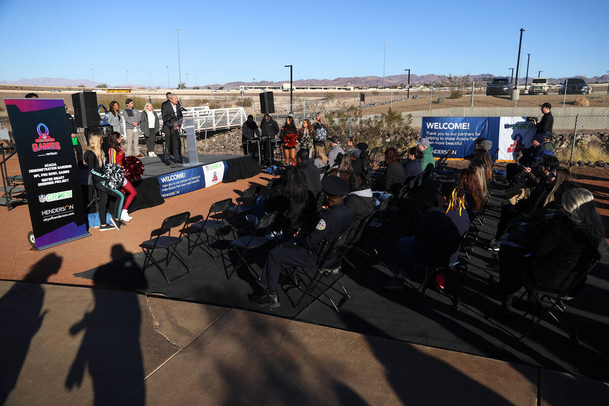 People attend a NFL Pro Bowl week kickoff press conference and tree planting event at Acacia Pa ...