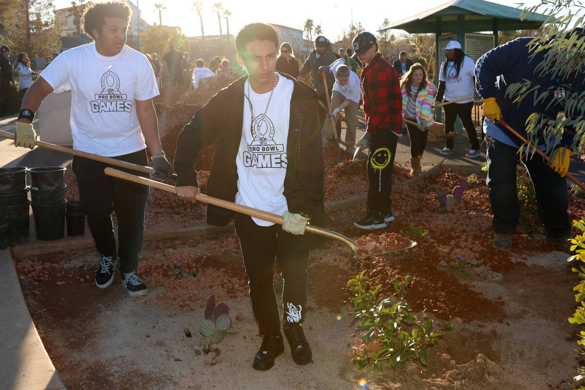 Children with the Boys & Girls Clubs of Southern Nevada participate during a NFL Pro Bowl week ...