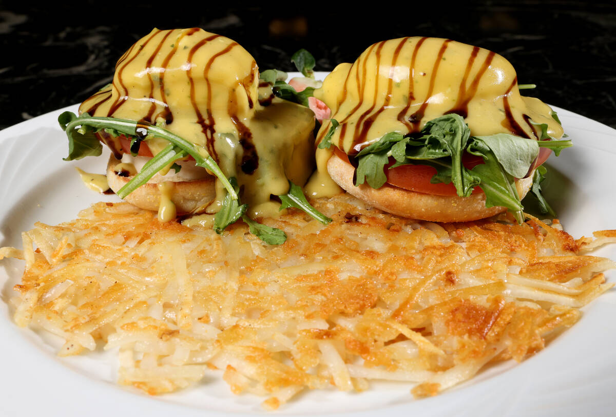 Caprese Eggs Benedict at Zenaida's Cafe on East Tropicana Avenue in Las Vegas Thursday, Feb. 2, ...