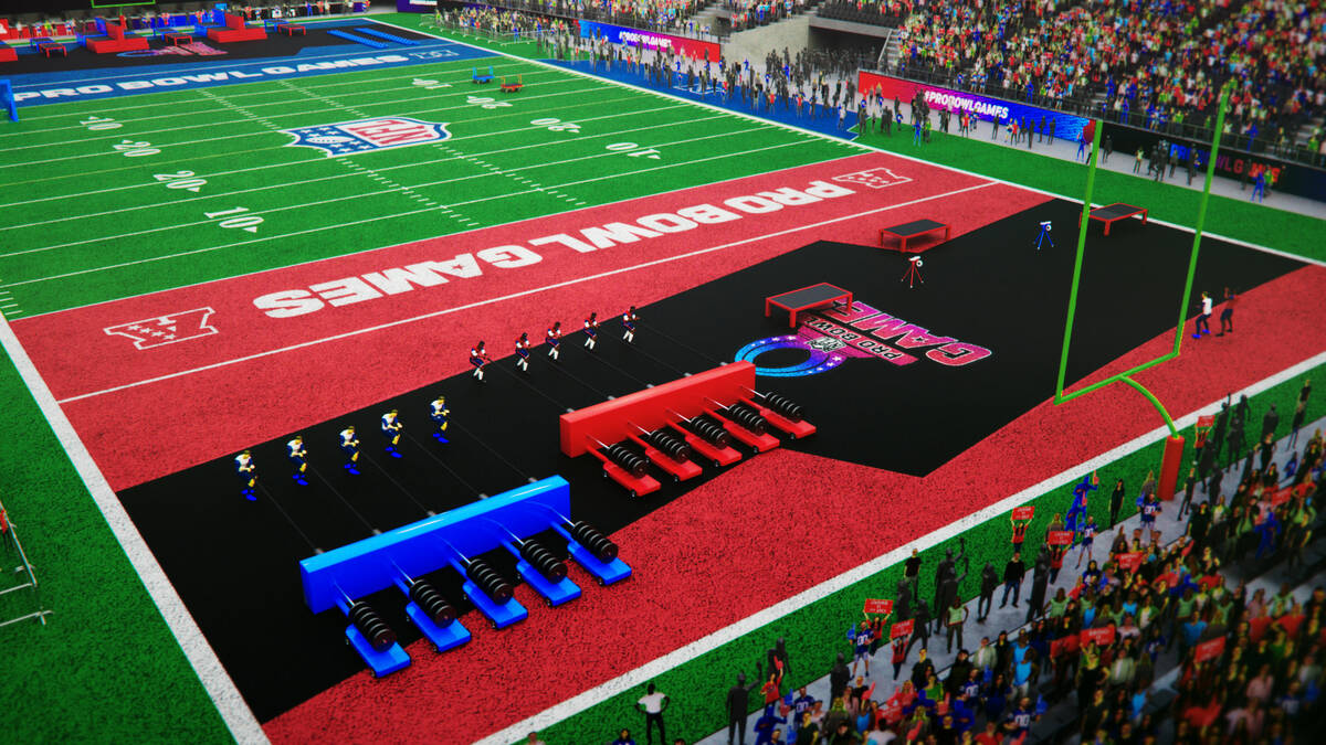 An artist rendering of what the Pro Bowl Games field layout will be Feb. 5, 2023, inside Allegi ...