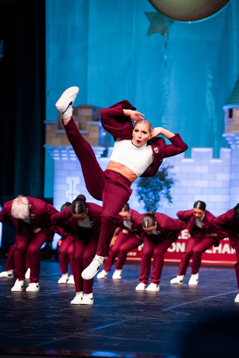 Alya Kretchman performs a synchronized 540, a jump where the dancers rotate their bodies 540 de ...