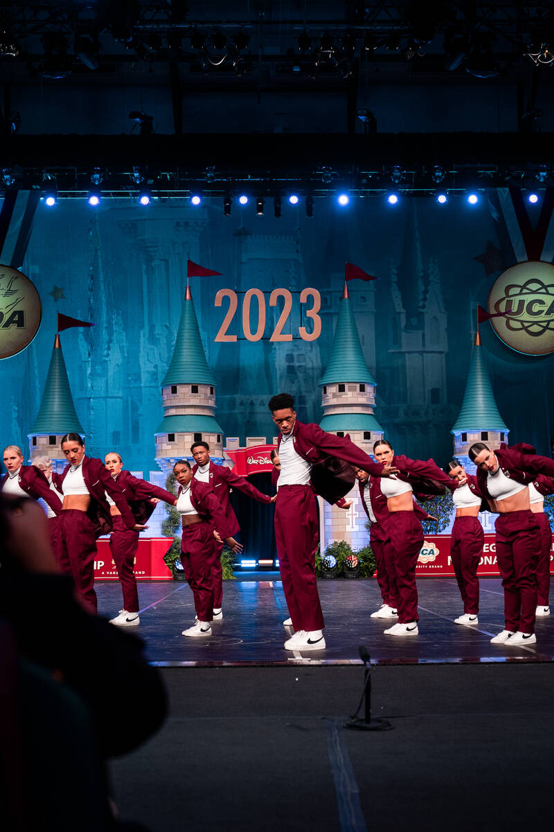UNLV's Rebel Girls & Company at the end of their hip-hop performance at the 2023 Universal Danc ...
