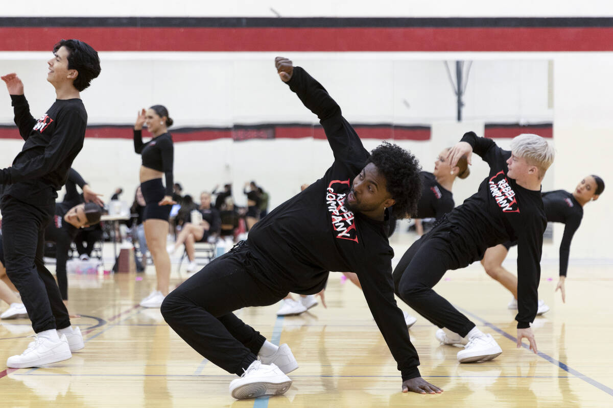 Senior Abinet Hilete, center, rehearses a hip-hop routine during a Rebel Girls & Company practi ...