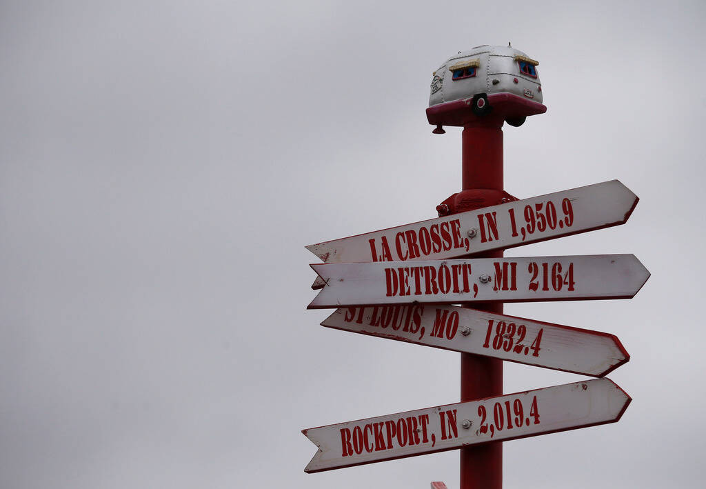 A sign in the parking lot at the Tesla Gigafactory, east of Reno, on Tuesday, Dec. 4, 2018. (Ca ...