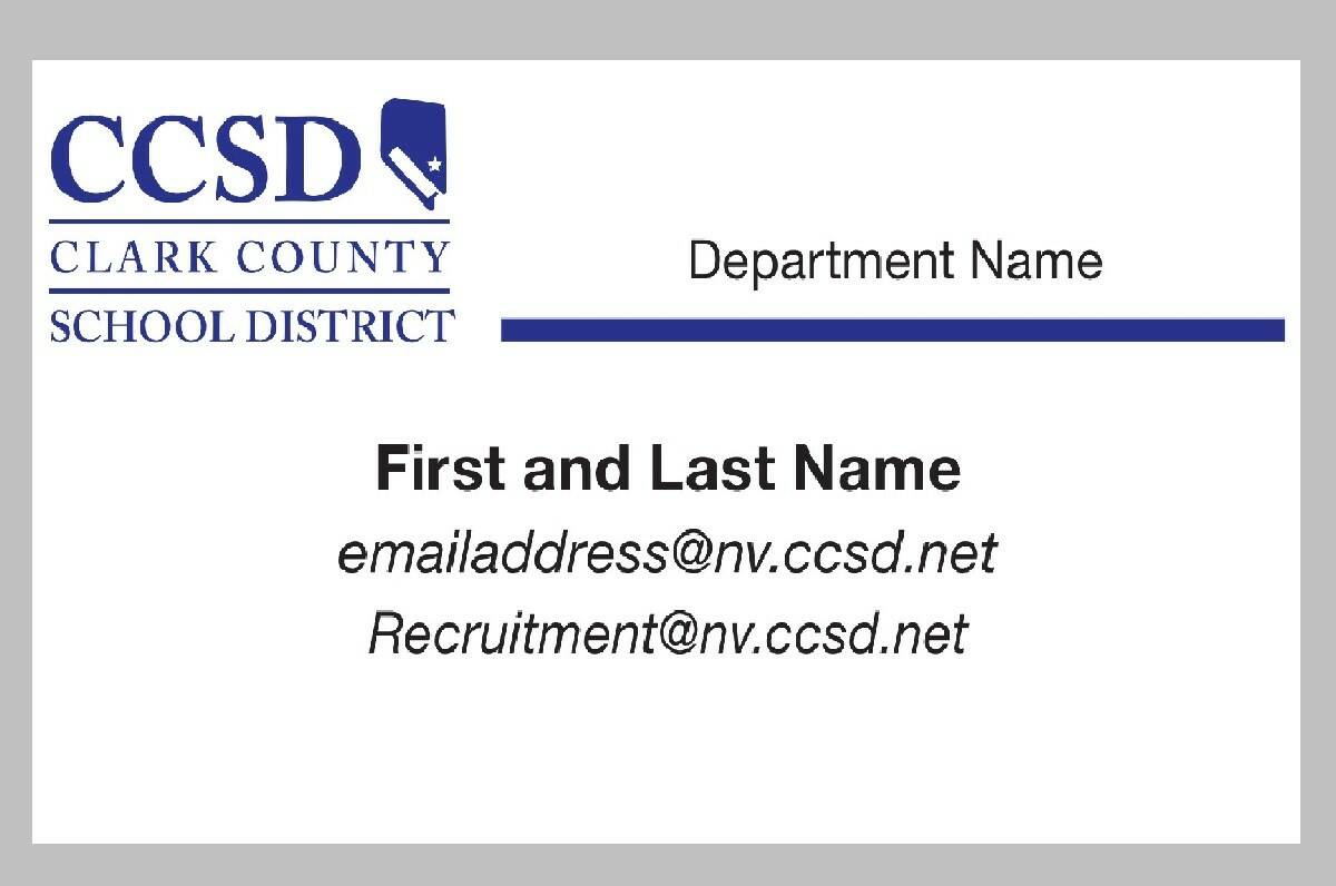 Front of new CCSD business card (CCSD)