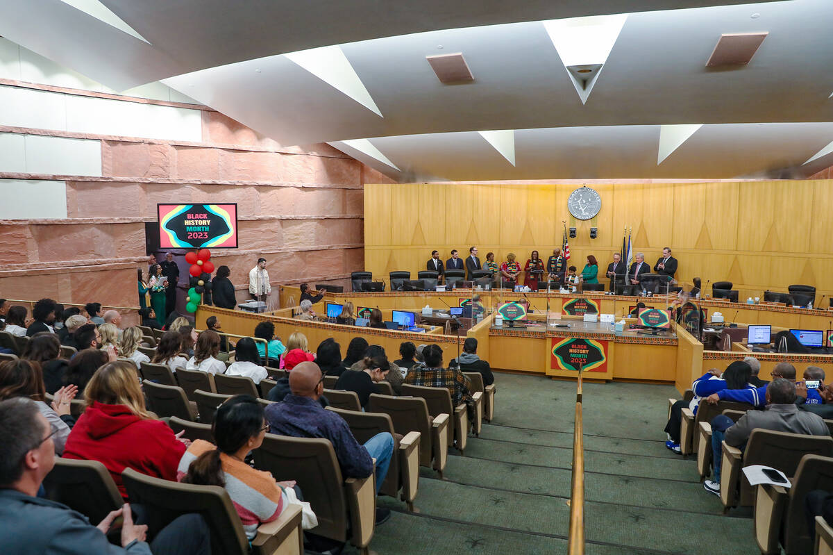 The Clark County Commission honored African-Americans as part of Black History Month at the Cla ...