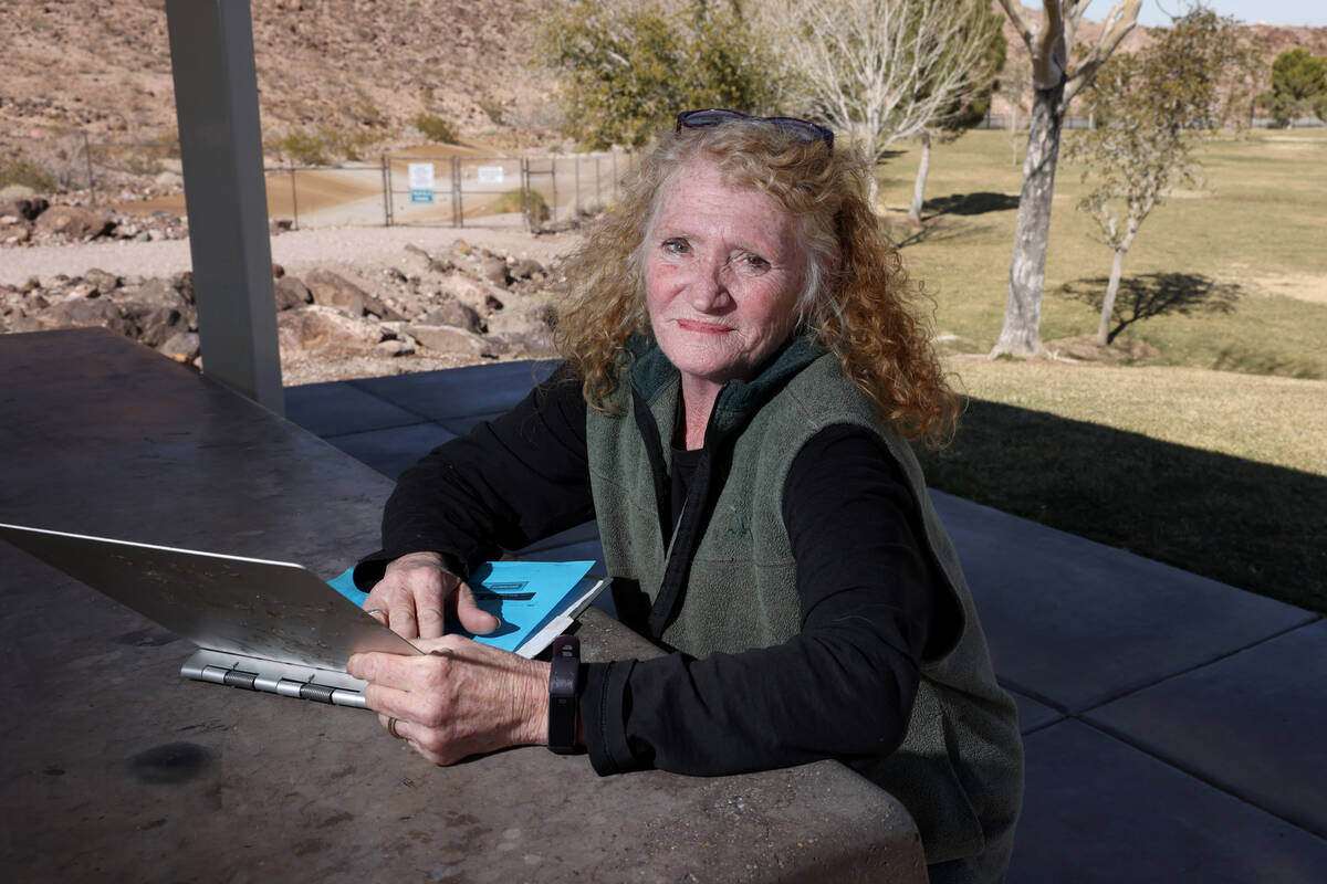 Debbie Shaw at Hidden Falls Park in Henderson Wednesday, Feb. 8, 2023. Shaw, 60, said she is l ...