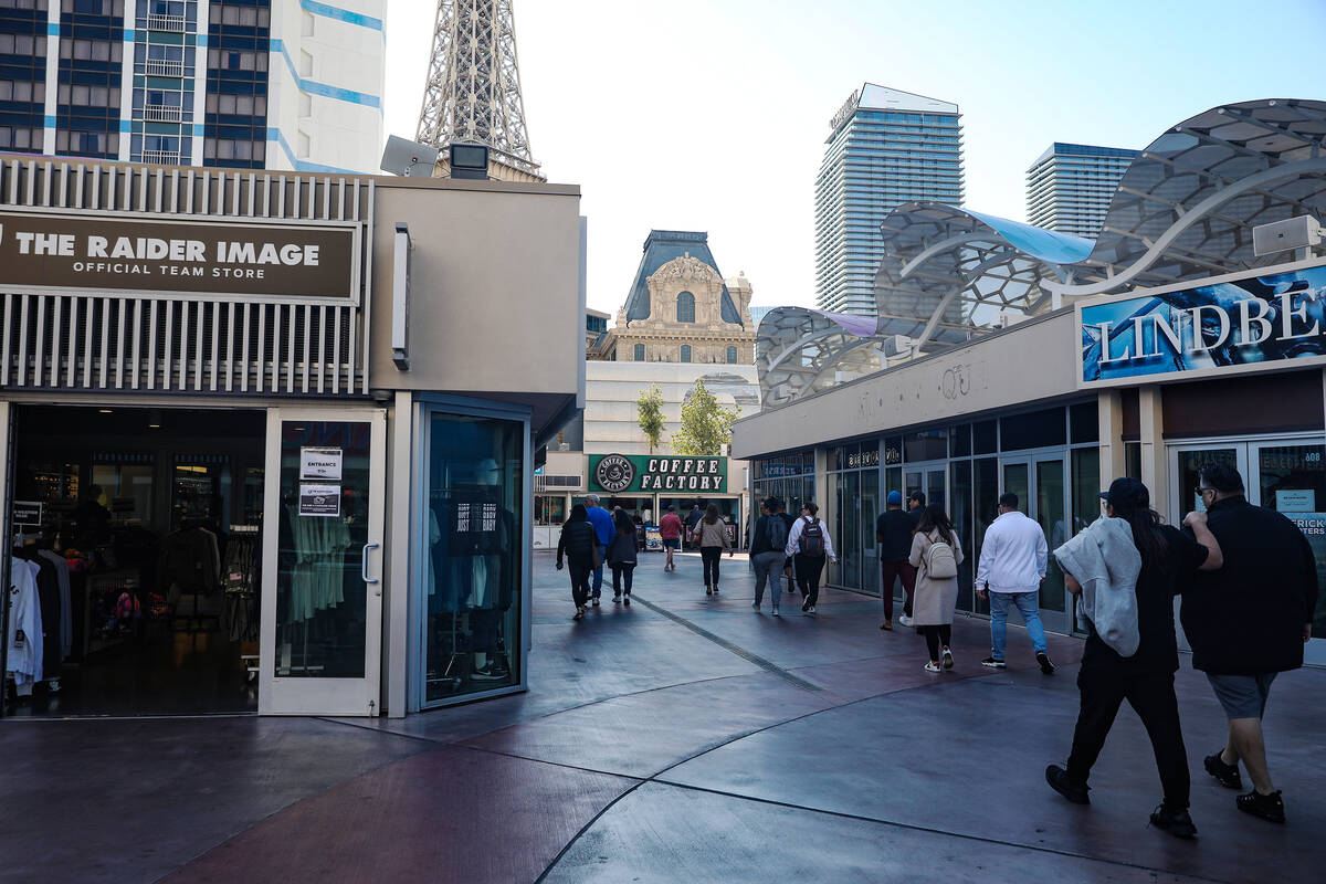 The Grand Bazaar Shops on the Strip in Las Vegas, Monday, Feb. 13, 2023. (Rachel Aston/Las Vega ...