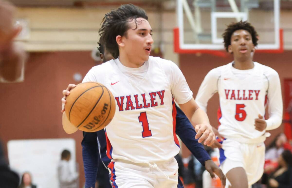 Valley's Nakalayah Fabello (1) brings the ball up court against Legacy during the first half a ...