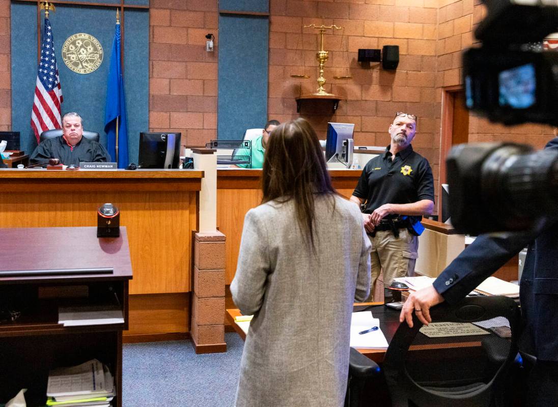 Kristy Holston, center, a public defender representing former actor Nathan Lee Chasing His Hors ...