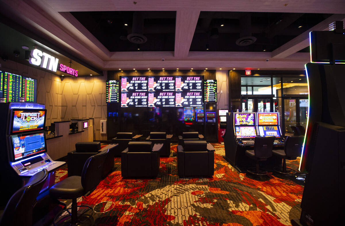 The STN Sportsbook is pictured at Wildfire Casino, slated to open this Friday, on Wednesday, Fe ...