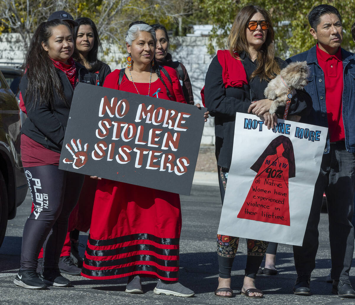 Members of the Native community and allies gather in solidarity as the numbers of abused indige ...