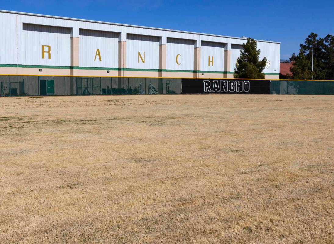 The Rancho High School baseball field is shown on Monday, Feb. 13, 2023, in Las Vegas. The Clar ...