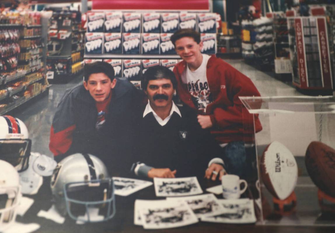 An old photo of David Humm, the former football player and Raiders quarterback, at his brother ...