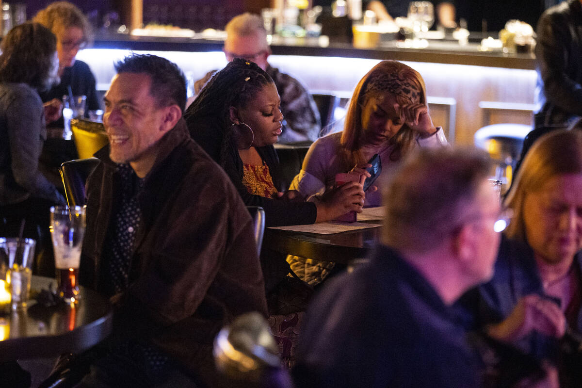 People dine at Maxan Jazz in Las Vegas, Saturday, Feb. 11, 2023. (Erik Verduzco / Las Vegas Rev ...