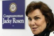 U.S. Rep. Jacky Rosen, D-Nev., hosts a roundtable discussion with College of Southern Nevada st ...