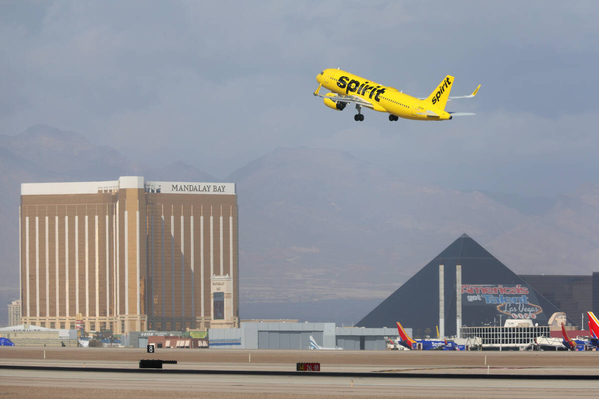 at Harry Reid International Airport in Las Vegas, Tuesday, Feb. 14, 2023. (Erik Verduzco / Las ...