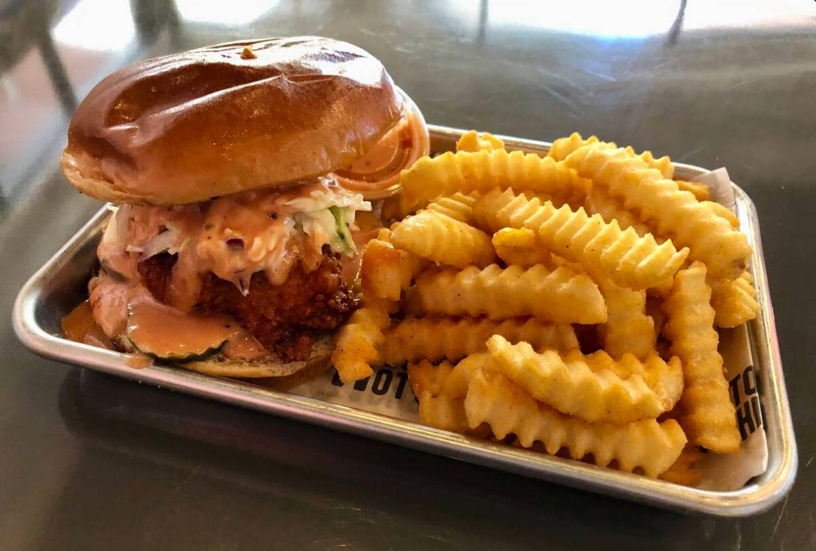 An Original hot chicken sandwich, with Liftoff-level heat, from Houston's Hot Chicken in the Su ...