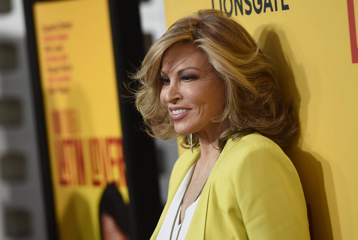 Raquel Welch arrives at the Los Angeles premiere of "How to Be a Latin Lover" at the ...