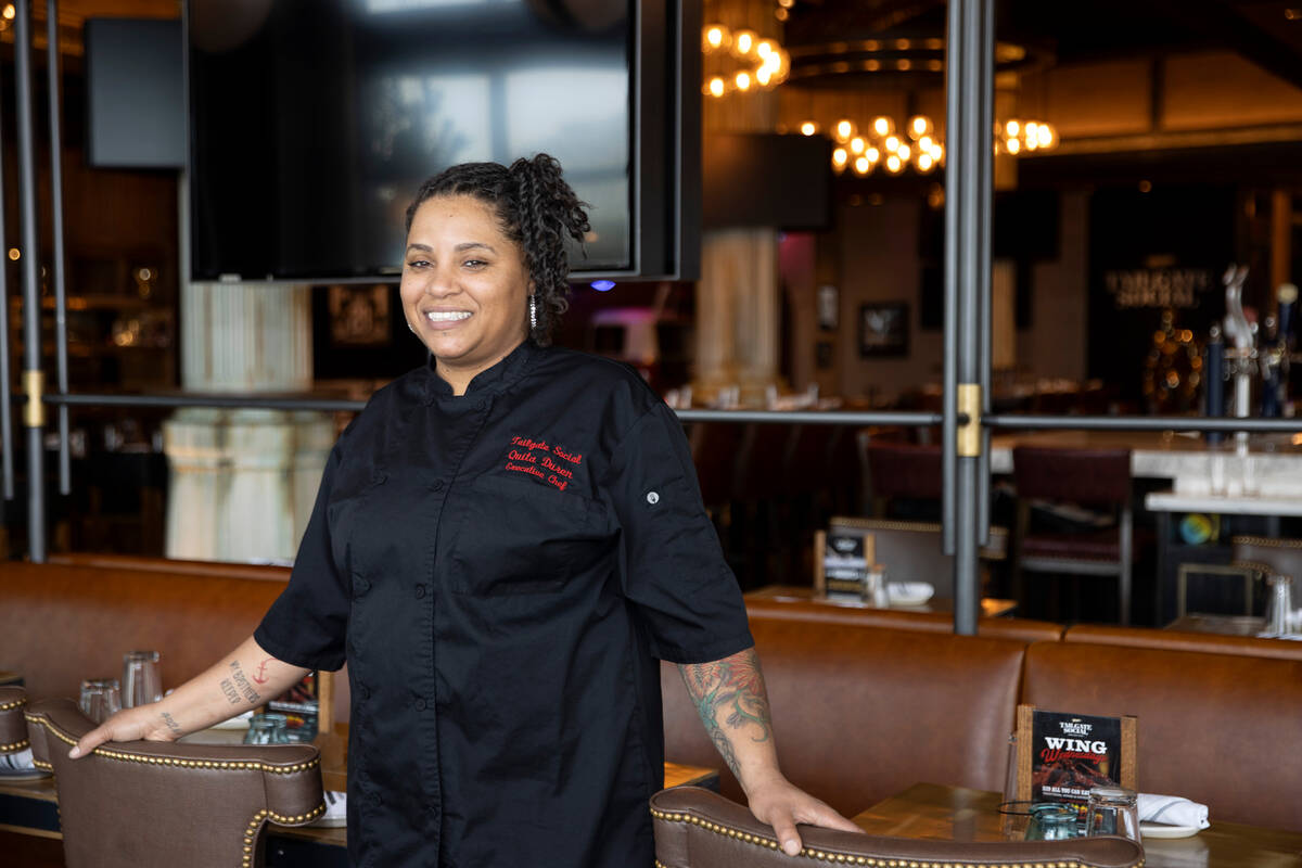 Marquita Duren, executive chef at Tailgate Social, at the restaurant in Palace Station on Frida ...