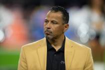 Raiders Hall of Famer Rod Woodson before an NFL football game between the Raiders and the Kansa ...