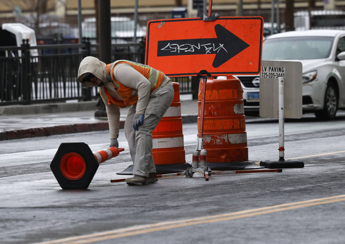 High winds in the Las Vegas region may reach 65 mph on Tuesday, Feb. 21, 2023, according to the ...